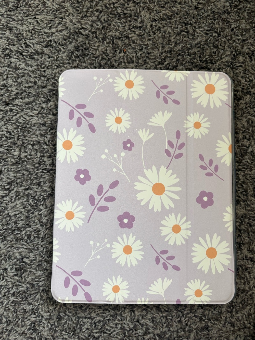iPad Purple Floral Case - Protective Cover with Daisy Pattern